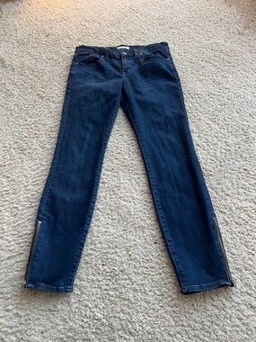 Madewell Dark Blue Slim Jeans with Ankle Zippers size 29